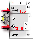 Tastatur Ausschnitt links unten