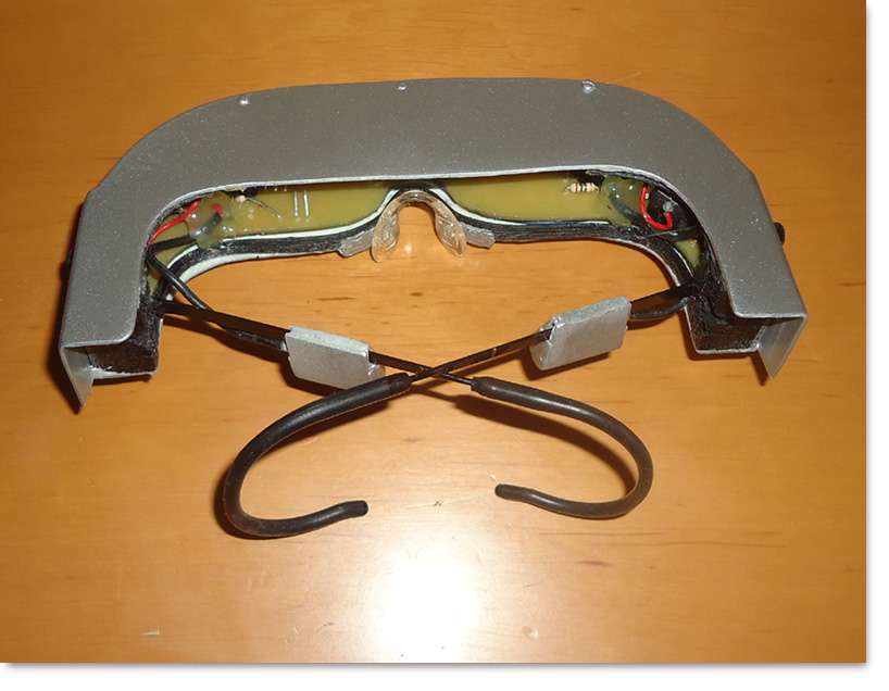 Visor kann an den Bgeln zusammengeklappt werden.