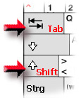 Tastatur Ausschnitt links unten