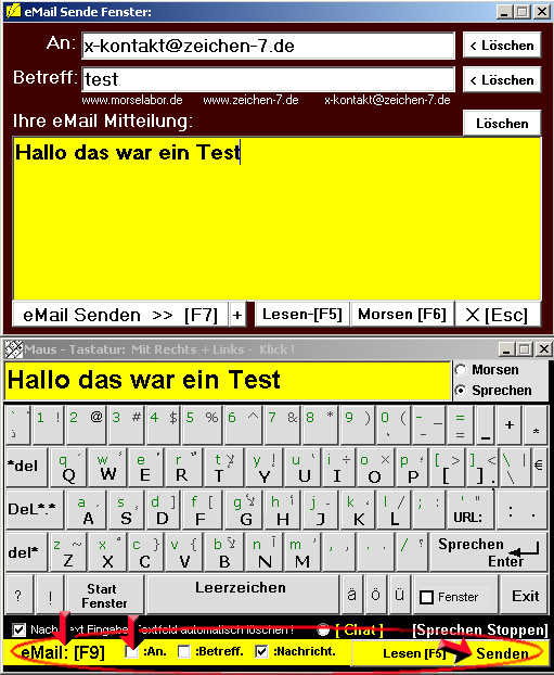 eMail-Schreiben [F12]. eMail-Fenster